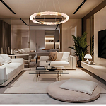 Люстра в форме кольца с золотым декором Warm Heavenly Light варинант исполнения - 7 | Loft Concept в Казани