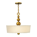Люстра подвесная с белым тканевым цилиндрическим абажуром и декоративными шарами Hinkley варинант исполнения - 8 | Loft Concept в Казани