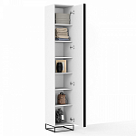 Шкаф-пенал белый с зеркальной дверцей Strict Lines варинант исполнения - 3 | Loft Concept в Казани