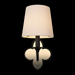 Бра с белым текстильным абажуром и декоративным основанием в виде четырехлистника с зеркальной вставкой Vitorino варинант исполнения - 13 | Loft Concept в Казани