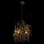 Подвесная люстра в виде ветвей деревьев золотого цвета с прозрачными подвесками-каплями 8 и 14 ламп Droplet Chandelier варинант исполнения - 5 | Loft Concept в Казани