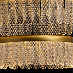 Люстра двухъярусная с золотого цвета и прозрачными подвесками Pettico варинант исполнения - 7 | Loft Concept в Казани