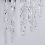 Бра цвета хром с ветвями и прозрачными стеклянными подвесками в виде вытянутых спиральных капель Droplet Chandelier варинант исполнения - 5 | Loft Concept в Казани