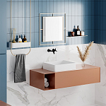 Настенное зеркало квадратной формы в металлической раме золотого цвета CORNER MIRROR GOLD варинант исполнения - 3 | Loft Concept в Казани