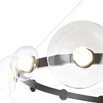 Люстра подвесная круглая с 12-ю прозрачными куполообразными плафонами и черным металлическим основанием Flos Wireline Lighting варинант исполнения - 4 | Loft Concept в Казани