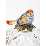 Конфетница с бронзовой ручкой и фарфоровой птичкой на крышке Eden Garden варинант исполнения - 3 | Loft Concept в Казани