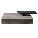 Столик журнальный квадратный  с полкой Sculptural Marble Accent с мрамором  варинант исполнения - 3 | Loft Concept в Казани