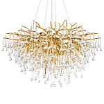 Люстра подвесная с прозрачными стеклянными подвесками в форме капель Диаметр 100 см Droplet Chandelier варинант исполнения - 7 | Loft Concept в Казани