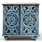 Комод с резным фасадом Blue Carved Chest of Drawers варинант исполнения - 1 | Loft Concept в Казани