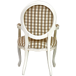 Стул с подлокотниками и круглой спинкой  Checkered Upholstery Chair обивка в клетку варинант исполнения - 4 | Loft Concept в Казани