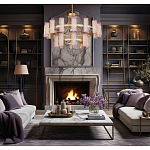 Люстра двухъярусная круглая с текстурными цилиндрическими плафонами Glimpse варинант исполнения - 5 | Loft Concept в Казани