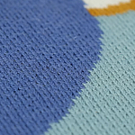 Плед из хлопка синего цвета с абстрактным принтом Elysian Flow Ocean варинант исполнения - 3 | Loft Concept в Казани