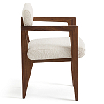 Кресло обеденное Alcove White Boucle из массива ореха варинант исполнения - 3 | Loft Concept в Казани