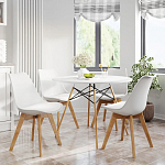 Стул с основой из пластика и мягким сиденьем Arvika White варинант исполнения - 8 | Loft Concept в Казани