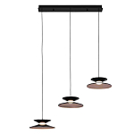 Люстра подвесная с тремя матовыми черными плафонами Obsidian Touch варинант исполнения - 1 | Loft Concept в Казани