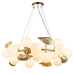 Люстра круглая на золотистом каркасе с белыми стеклянными плафонами Zest of Light варинант исполнения - 1 | Loft Concept в Казани