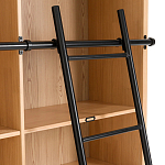 Книжный шкаф из массива сосны с металлической лестницей Burton Wood Cabinet варинант исполнения - 5 | Loft Concept в Казани