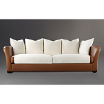 Элитарный современный диван Birmingham с кожаной спинкой варинант исполнения - 1 | Loft Concept в Казани