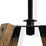 Барный стул со спинкой и металлической подставкой на 4-х деревянных ножках Коричневый Велюр Vendramin Chair варинант исполнения - 4 | Loft Concept в Казани