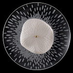 Бра с белым рельефным плафоном и стеклом с рисунком FLOW варинант исполнения - 3 | Loft Concept в Казани