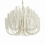 Люстра белая с несколькими ярусами деревянных палочек Bright Wooden Chandelier варинант исполнения - 1 | Loft Concept в Казани