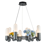 Люстра круглая серая с 8-ю светодиодными лампами Generosity варинант исполнения - 1 | Loft Concept в Казани