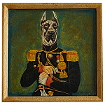 Картина в квадратной раме Chinoiserie Great Dane Dog Portrait варинант исполнения - 1 | Loft Concept в Казани
