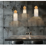 Подвесной светильник светодиодный с цилиндрическим плафоном Stone Helios варинант исполнения - 2 | Loft Concept в Казани