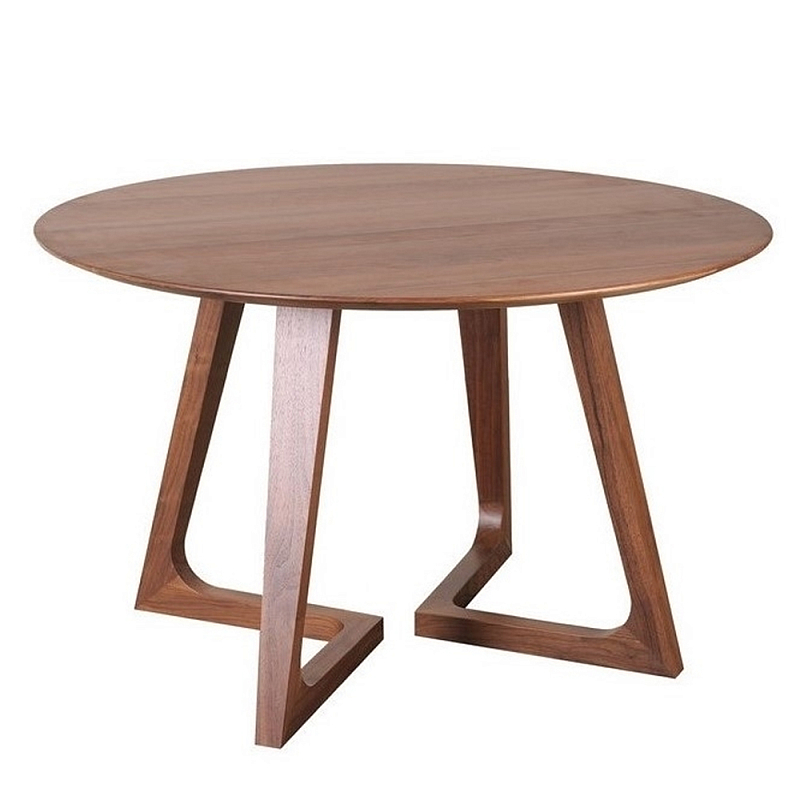 Обеденный стол круглый с изогнутыми ножками Godenza Round V Table Ясень в Казани | Loft Concept 