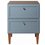 Тумба прикроватная серая из массива бука с 2-мя ящиками Wenge Light варинант исполнения - 2 | Loft Concept в Казани