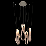 Подвесной светильник белого цвета с 6-ю изогнутыми плафонами Flow Loop варинант исполнения - 5 | Loft Concept в Казани