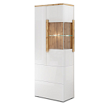 Шкаф-витрина с ящиками и 2-мя дверками с белым глянцевым фасадом Grace of Furniture варинант исполнения - 2 | Loft Concept в Казани