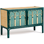 Комод для посуды из ротанга Felice Rattan Green варинант исполнения - 2 | Loft Concept в Казани