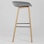 Барный стул на ножках из натурального дерева Boras Grey варинант исполнения - 2 | Loft Concept в Казани