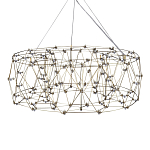 Люстра с тонкой металлической конструкцией цвета золото Quasar варинант исполнения - 2 | Loft Concept в Казани