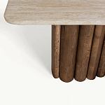 Консоль с овальной столешницей и фактурным деревянным основанием Enzo варинант исполнения - 3 | Loft Concept в Казани