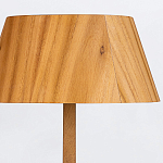 Настольная лампа со скошенным конусовидным абажуром и фигурной ножкой в цвете тик Accord Lighting варинант исполнения - 4 | Loft Concept в Казани