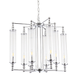 Люстра с 8-ю прозрачными цилиндрическими плафонами Jeanette варинант исполнения - 1 | Loft Concept в Казани