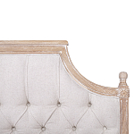 Кровать двуспальная светло-бежевая с основанием из массива дуба с мягким изголовьем Flax Beds варинант исполнения - 3 | Loft Concept в Казани