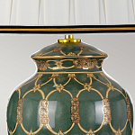 Настольная лампа с керамическим основанием с золотистым решетчатым узором и белым плиссированным абажуром Elstead Lighting варинант исполнения - 3 | Loft Concept в Казани