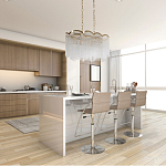 Люстра прямоугольная на цепях с прозрачными трубками и волнистым краем Nembus варинант исполнения - 13 | Loft Concept в Казани