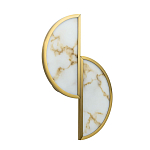 Бра с двумя полукруглыми плафонами из искусственного алебастра в бронзовой оправе Marbella варинант исполнения - 1 | Loft Concept в Казани