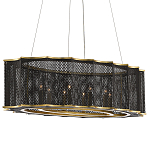 Люстра овальная в сочетании черного и золотого цвета Mesh Lighting варинант исполнения - 2 | Loft Concept в Казани