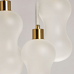 Люстра с 5-ю матовыми белыми стеклянными плафонами волнообразной формы Lucid Rain  варинант исполнения - 6 | Loft Concept в Казани