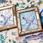Постер в зеркальной раме в стиле шинуазри Chinoiserie Imperial Garden Peacocks on a Tree Poster варинант исполнения - 4 | Loft Concept в Казани