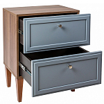 Тумба прикроватная серая из массива бука с 2-мя ящиками Wenge Light варинант исполнения - 4 | Loft Concept в Казани