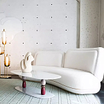 Дизайнерский журнальный стол на 2-х фигурных ножках с подстольем Lycad варинант исполнения - 3 | Loft Concept в Казани