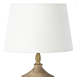 Настольная лампа деревянная с белым абажуром Wooden Table Lamp варинант исполнения - 5 | Loft Concept в Казани