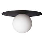 Потолочный светильник с белым шарообразным плафоном и черным круглым основанием Matisse варинант исполнения - 2 | Loft Concept в Казани