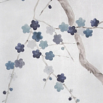 Обои ручная роспись Plum Blossom Inky Hokusai on Sterling Silver gilded silk варинант исполнения - 3 | Loft Concept в Казани
